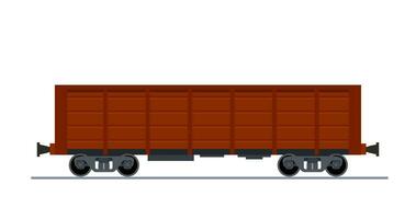 frete trem vagão isolado em branco fundo ícone. carregado carga trem vagão, industrial Ferrovia transporte. vetor ilustração dentro plano estilo