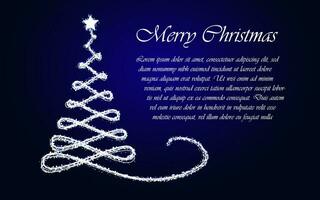 azul natal cartão, Natal árvore fundo, vetor ilustração
