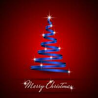 azul Natal fita árvore em vermelho fundo vetor