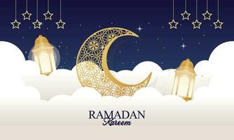 islâmico Ramadã kareem celebração. islâmico cumprimento cartão modelo com Ramadã para papel de parede Projeto vetor