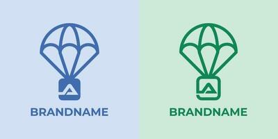 inicial uma lançamento aéreo logotipo definir, ótimo para o negócio relacionado para lançamento aéreo ou pára-quedas com uma inicial vetor