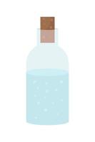 garrafa de vidro com objeto de vetor de cor semi plana de água. item totalmente realista em branco. líquido para refresco isolado ilustração do estilo dos desenhos animados modernos para design gráfico e animação
