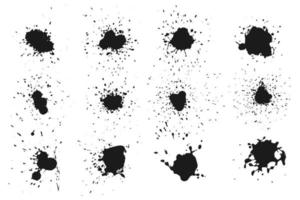 coleção abstrata de respingos de tinta preta vetor