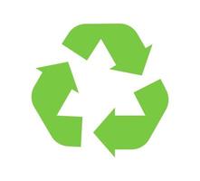 recicl as setas do triângulo verde do símbolo. estilo de ilustração vetorial é símbolo plano, cor verde, ângulos arredondados, fundo branco. vetor