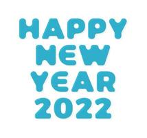 2022 ano novo. Ilustração em vetor cartão elegante 3D em fundo branco. feliz ano novo 2022. fonte geométrica na moda.
