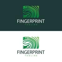 simples e elegante moderno identidade impressão digital logotipo tecnologia Projeto para o negócio branding vetor