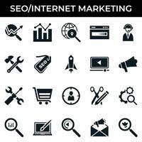 conjunto de ícones de marketing na internet vetor