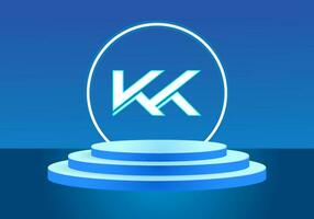 carta kk azul logotipo placa. vetor logotipo Projeto para negócios.