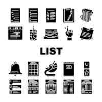 Lista lista de controle documento Verifica ícones conjunto vetor