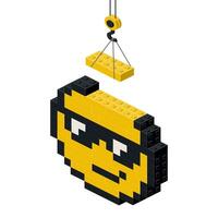 conceito do construção uma pessoal marca dentro a Formato do a emoji. vetor