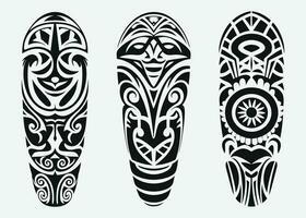 mão desenhado conjunto do tatuagem esboço maori estilo para perna ou ombro vetor