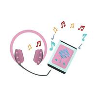 fone de ouvido com mp3 música ilustração vetor