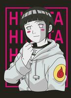 impressão naruto Hinata 011 vetor