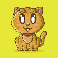 fofa feliz laranja gato desenho animado vetor ilustração. gato vetor ilustração