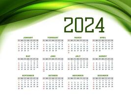 moderno 2024 Novo ano calendário Projeto vetor