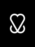 W combinação amor monograma logotipo modelo vetor