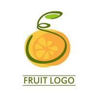 laranja fruta suco logotipo abstrato simples conceito Projeto vetor ilustração