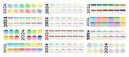 calendário para 2024 isolado em uma branco fundo vetor