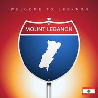 o rótulo da cidade e o mapa do Líbano no estilo das placas americanas vetor