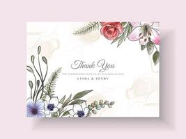 cartão de convites de casamento floral romântico vetor
