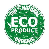 natural eco produtos orgânico borracha carimbo. produtos saudável marca d'água, natureza orgânico garantia. vetor ilustração