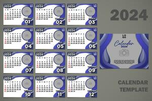 vetor escrivaninha calendário 2024 modelo papel cortar roxa azul temas