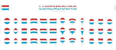 ampla coleção do Luxemburgo bandeiras do vários formas e efeitos. vetor