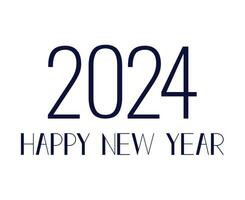 feliz Novo ano 2024 abstrato azul gráfico Projeto vetor logotipo símbolo ilustração
