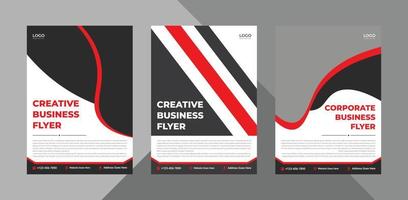 pacote de design de folheto corporativo. layout de vetor de design de apresentação de cartaz. pacote, 3 em 1, modelo a4, design de brochura, capa, folheto, pôster, pronto para impressão