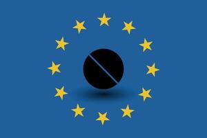 europeu União bandeira sombra com uma comprimido vetor ilustração.