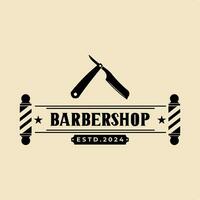 barbeiro fazer compras vintage logotipo vetor ilustração modelo gráfico Projeto
