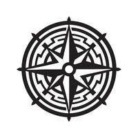 geométrico monocromático ilustração logotipo do bússola vetor