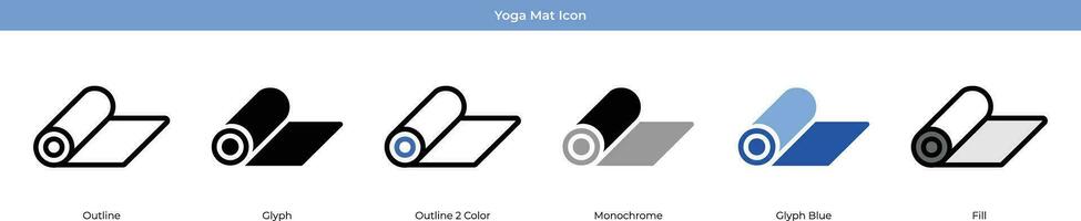 ícone de vetor de tapete de ioga