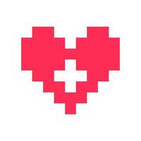 pixel coração vermelho 8 mordeu para poster padrão, imprimir, projeto, elementos vetor