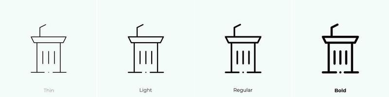 pódio ícone. afinar, luz, regular e negrito estilo Projeto isolado em branco fundo vetor