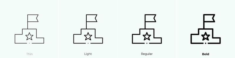 pódio ícone. afinar, luz, regular e negrito estilo Projeto isolado em branco fundo vetor