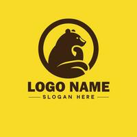 logotipo Projeto Urso animal logotipo e ícone editável vetor gráfico ilustração