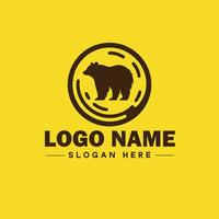 logotipo Projeto Urso animal logotipo e ícone editável vetor gráfico ilustração