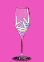 granulados dentro champanhe vidro colorida festivo Projeto vetor