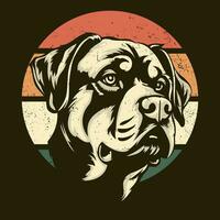 rottweiler cachorro vintage camiseta Projeto vetor