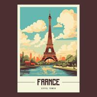 França retro vintage viagem poster vetor