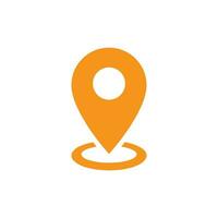 eps10 laranja mapa ponteiro ícone isolado em branco fundo. localização, alfinete, GPS. vetor ilustração.