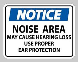 observe que a área de ruído do sinal pode causar perda de audição, use proteção auditiva adequada vetor