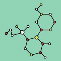 molecular cadeia colorida logotipo ícone plano vetor ilustração