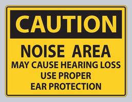 atenção sinal de área de ruído pode causar perda auditiva use proteção auditiva adequada vetor