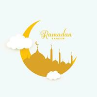 plano papel estilo Ramadã kareem festival fundo vetor