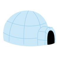 fofa desenho animado estilo ilustração do a iglu. ártico casa a partir de gelo blocos. vetor