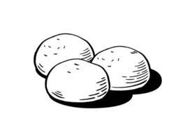 mozzarella queijo bolas para restaurante cardápios embalagem vetor ilustração mão desenhado