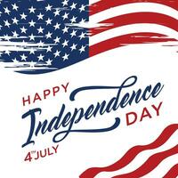 feliz quarto Julho feriado dentro a nós. americano independência dia cumprimento cartão, bandeira, poster com Unidos estados bandeira, vetor ilustração