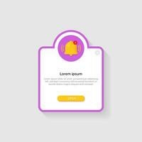 lembrete página Aparecer. notificação página com Sino. lembrete eventos, o negócio planejamento, calendário, Novo aviso prévio para ui. - vetor. vetor